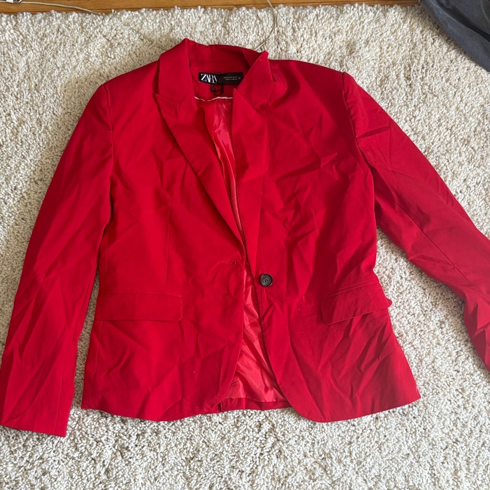 Zara Women's Vibrant Red Blazer